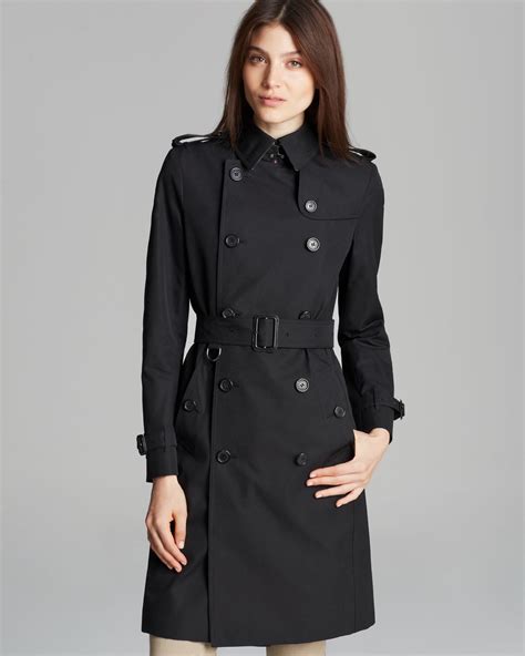 burberry black label coat|burberry kensington trench coat black.